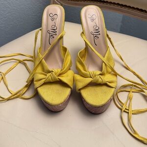So Me Yellow Platform Women's Shoes